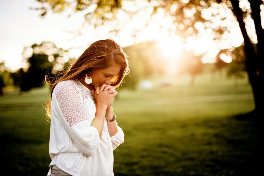 A woman praying